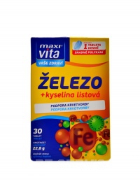 MaxiVita elezo + kyselina listov 30 tablet